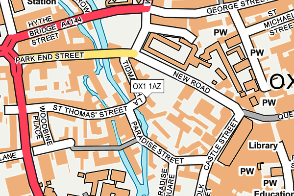 OX1 1AZ map - OS OpenMap – Local (Ordnance Survey)