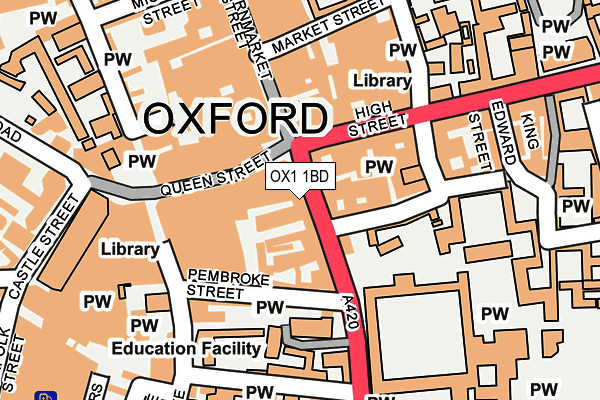 OX1 1BD map - OS OpenMap – Local (Ordnance Survey)