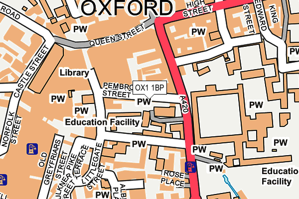 OX1 1BP map - OS OpenMap – Local (Ordnance Survey)