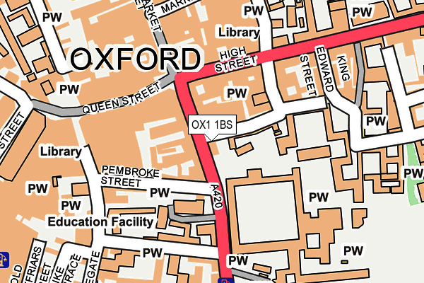 OX1 1BS map - OS OpenMap – Local (Ordnance Survey)