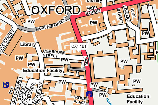OX1 1BT map - OS OpenMap – Local (Ordnance Survey)