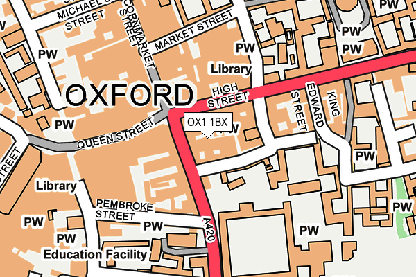 OX1 1BX map - OS OpenMap – Local (Ordnance Survey)