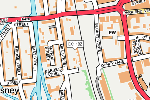 OX1 1BZ map - OS OpenMap – Local (Ordnance Survey)