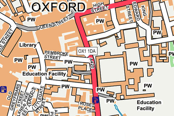 OX1 1DA map - OS OpenMap – Local (Ordnance Survey)