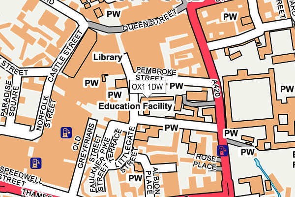 OX1 1DW map - OS OpenMap – Local (Ordnance Survey)