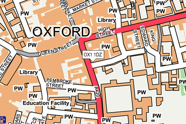 OX1 1DZ map - OS OpenMap – Local (Ordnance Survey)