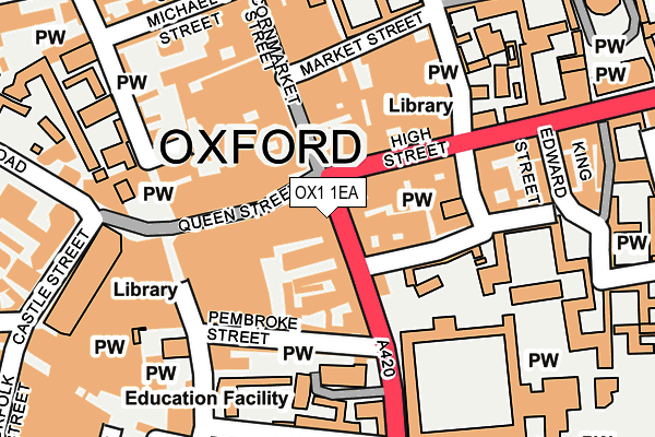 OX1 1EA map - OS OpenMap – Local (Ordnance Survey)