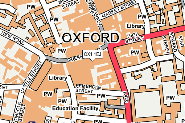 OX1 1EJ map - OS OpenMap – Local (Ordnance Survey)
