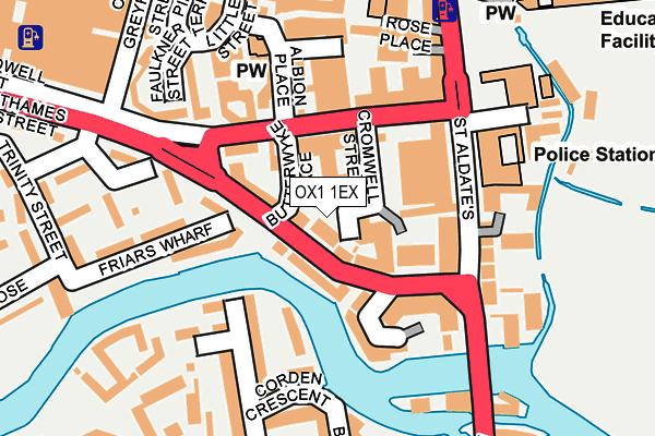 OX1 1EX map - OS OpenMap – Local (Ordnance Survey)