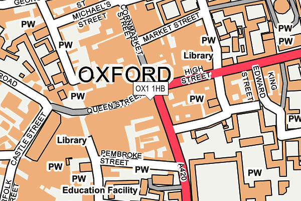 OX1 1HB map - OS OpenMap – Local (Ordnance Survey)