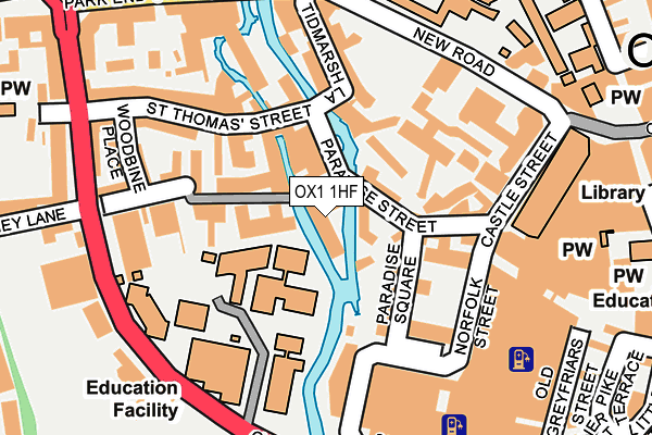 OX1 1HF map - OS OpenMap – Local (Ordnance Survey)