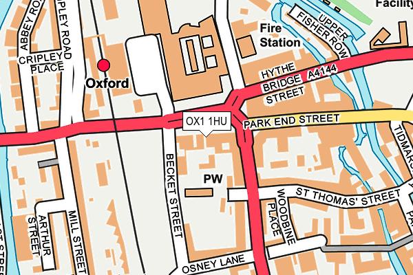 OX1 1HU map - OS OpenMap – Local (Ordnance Survey)