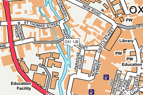 OX1 1JB map - OS OpenMap – Local (Ordnance Survey)