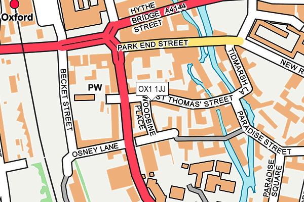 OX1 1JJ map - OS OpenMap – Local (Ordnance Survey)