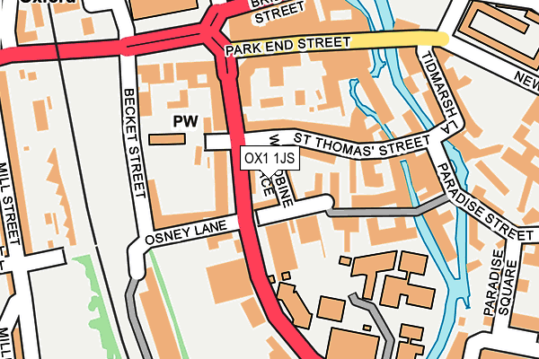 OX1 1JS map - OS OpenMap – Local (Ordnance Survey)