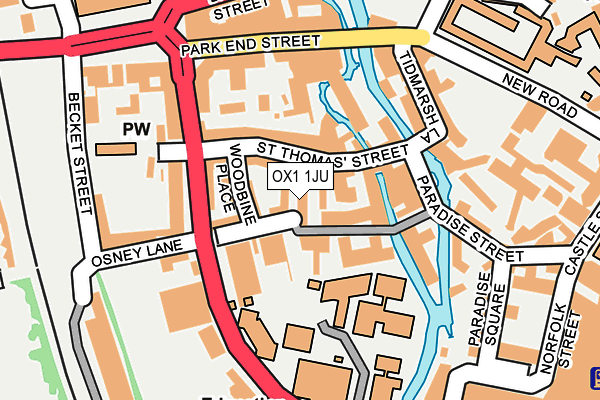 OX1 1JU map - OS OpenMap – Local (Ordnance Survey)