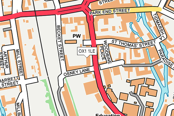 OX1 1LE map - OS OpenMap – Local (Ordnance Survey)