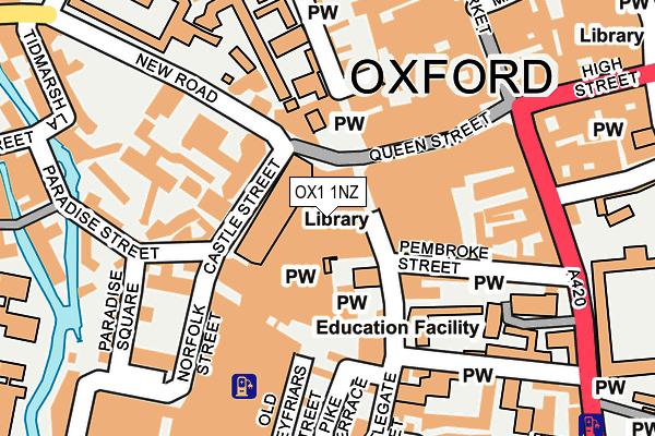 OX1 1NZ map - OS OpenMap – Local (Ordnance Survey)