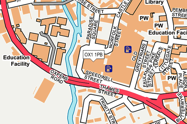 OX1 1PB map - OS OpenMap – Local (Ordnance Survey)