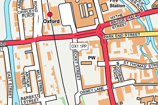 OX1 1PP map - OS OpenMap – Local (Ordnance Survey)