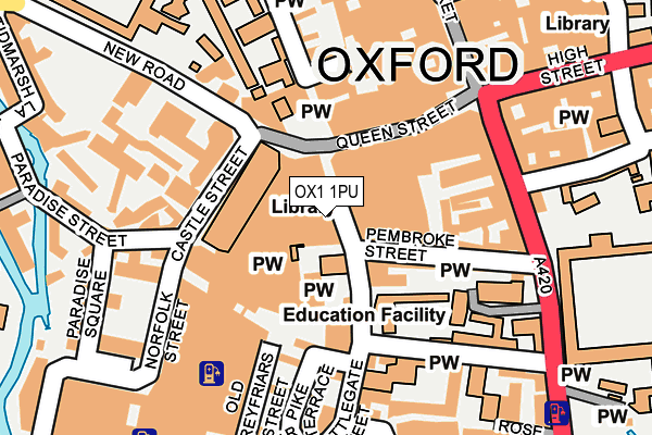 OX1 1PU map - OS OpenMap – Local (Ordnance Survey)