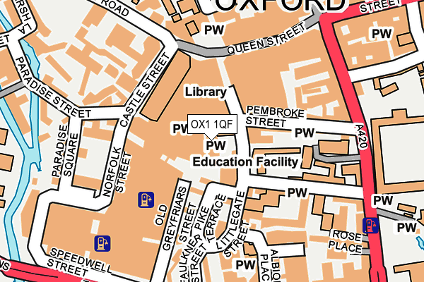 OX1 1QF map - OS OpenMap – Local (Ordnance Survey)