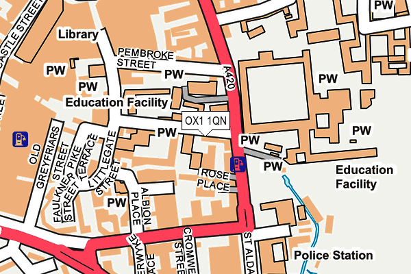 OX1 1QN map - OS OpenMap – Local (Ordnance Survey)