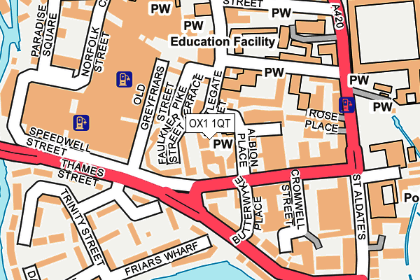 OX1 1QT map - OS OpenMap – Local (Ordnance Survey)