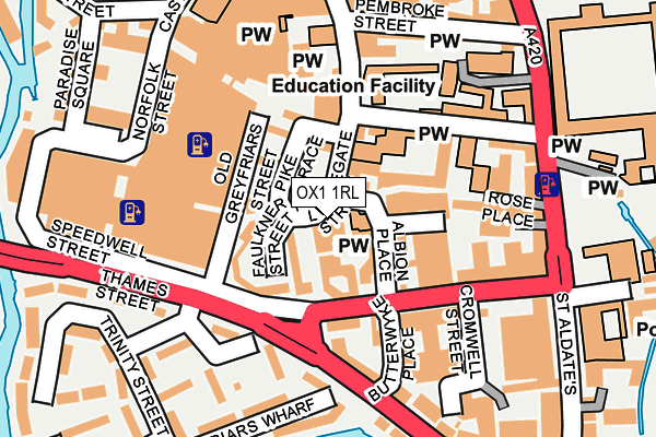 OX1 1RL map - OS OpenMap – Local (Ordnance Survey)