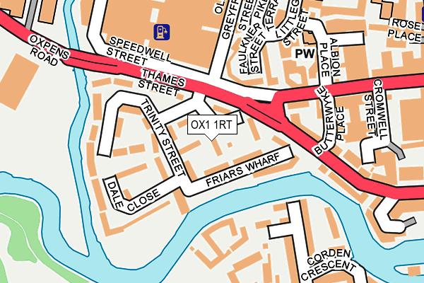 OX1 1RT map - OS OpenMap – Local (Ordnance Survey)