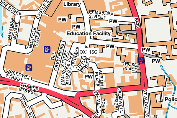 OX1 1SG map - OS OpenMap – Local (Ordnance Survey)