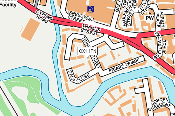 OX1 1TN map - OS OpenMap – Local (Ordnance Survey)