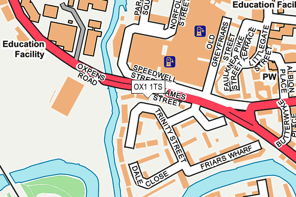 OX1 1TS map - OS OpenMap – Local (Ordnance Survey)