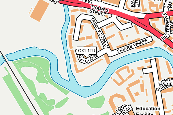 OX1 1TU map - OS OpenMap – Local (Ordnance Survey)