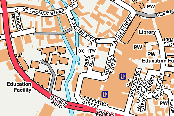 OX1 1TW map - OS OpenMap – Local (Ordnance Survey)