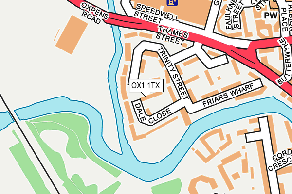 OX1 1TX map - OS OpenMap – Local (Ordnance Survey)