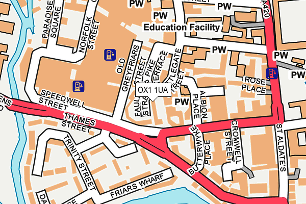 OX1 1UA map - OS OpenMap – Local (Ordnance Survey)