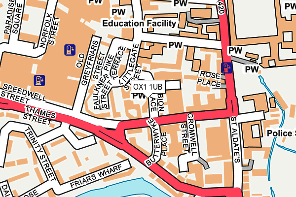 OX1 1UB map - OS OpenMap – Local (Ordnance Survey)