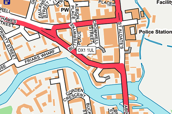 OX1 1UL map - OS OpenMap – Local (Ordnance Survey)