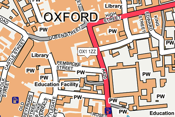 OX1 1ZZ map - OS OpenMap – Local (Ordnance Survey)