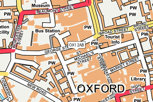 OX1 2AB map - OS OpenMap – Local (Ordnance Survey)