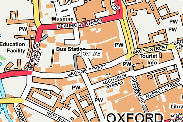 OX1 2AE map - OS OpenMap – Local (Ordnance Survey)