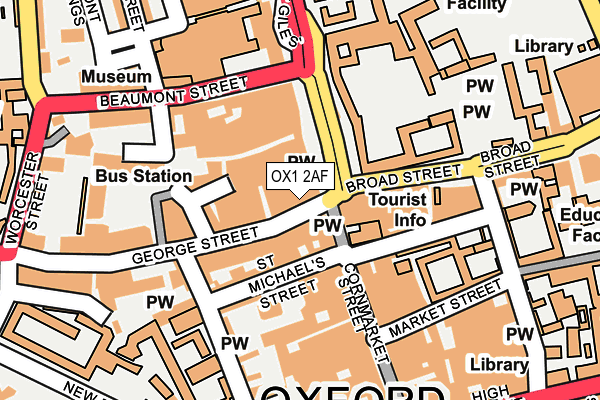 OX1 2AF map - OS OpenMap – Local (Ordnance Survey)