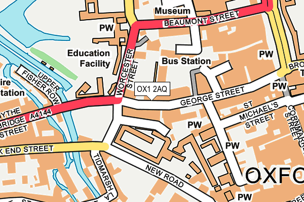 OX1 2AQ map - OS OpenMap – Local (Ordnance Survey)