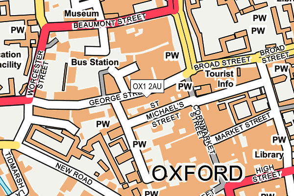 OX1 2AU map - OS OpenMap – Local (Ordnance Survey)