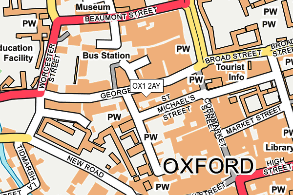 OX1 2AY map - OS OpenMap – Local (Ordnance Survey)