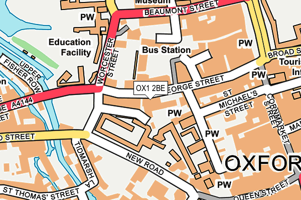 OX1 2BE map - OS OpenMap – Local (Ordnance Survey)