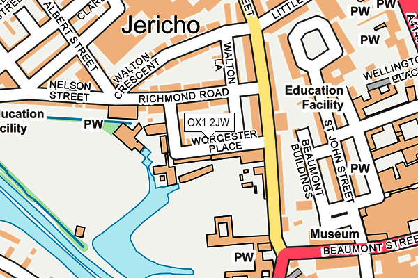 OX1 2JW map - OS OpenMap – Local (Ordnance Survey)