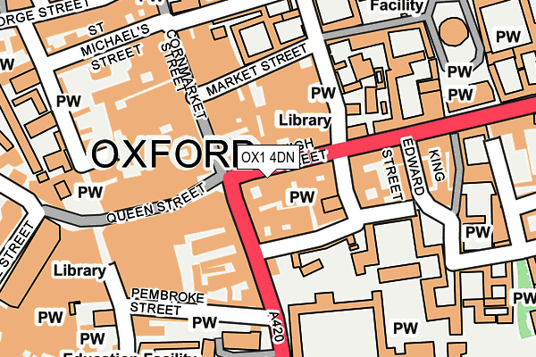 Map of OXFORD PRINT COMPANY LTD at local scale