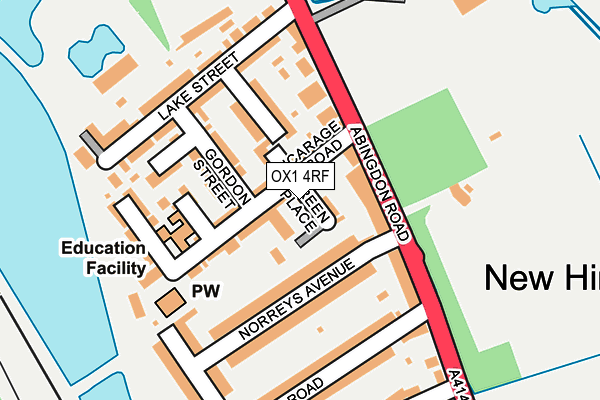 OX1 4RF map - OS OpenMap – Local (Ordnance Survey)